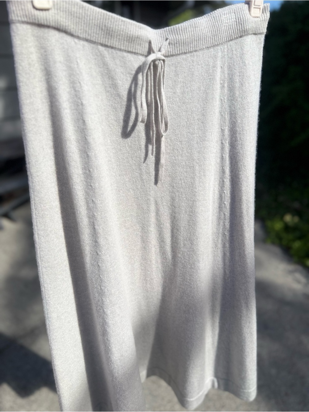 NWOT J.Crew 100% Cashmere Tie-Waist Midi Skirt Gray Size M
